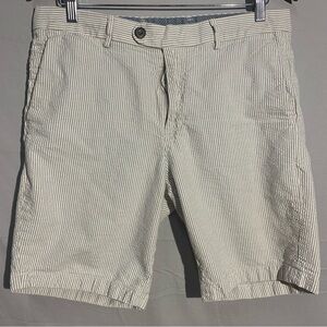 Bonobos Shorts Mens 32 Gray Striped Chino Button Fly LightWeight Formal Golf